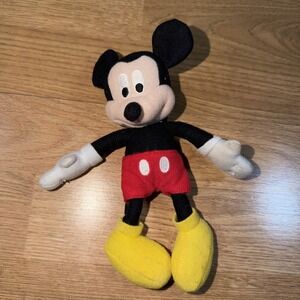 Disney Mickey Mouse 8" Stuffed Plush Backpack Charm Accessory Pouch Zipper